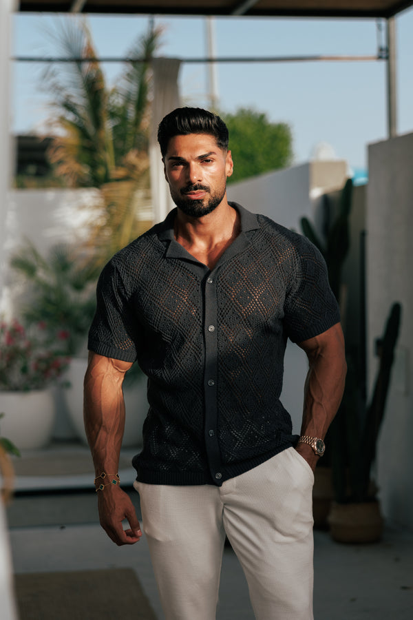 Father Sons Crochet Shirt Gunpowder Short Sleeve - FSJ084