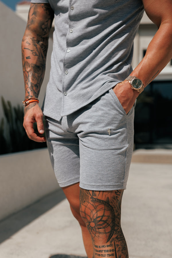 Father Sons Light Grey Pique Shorts - FSH1361