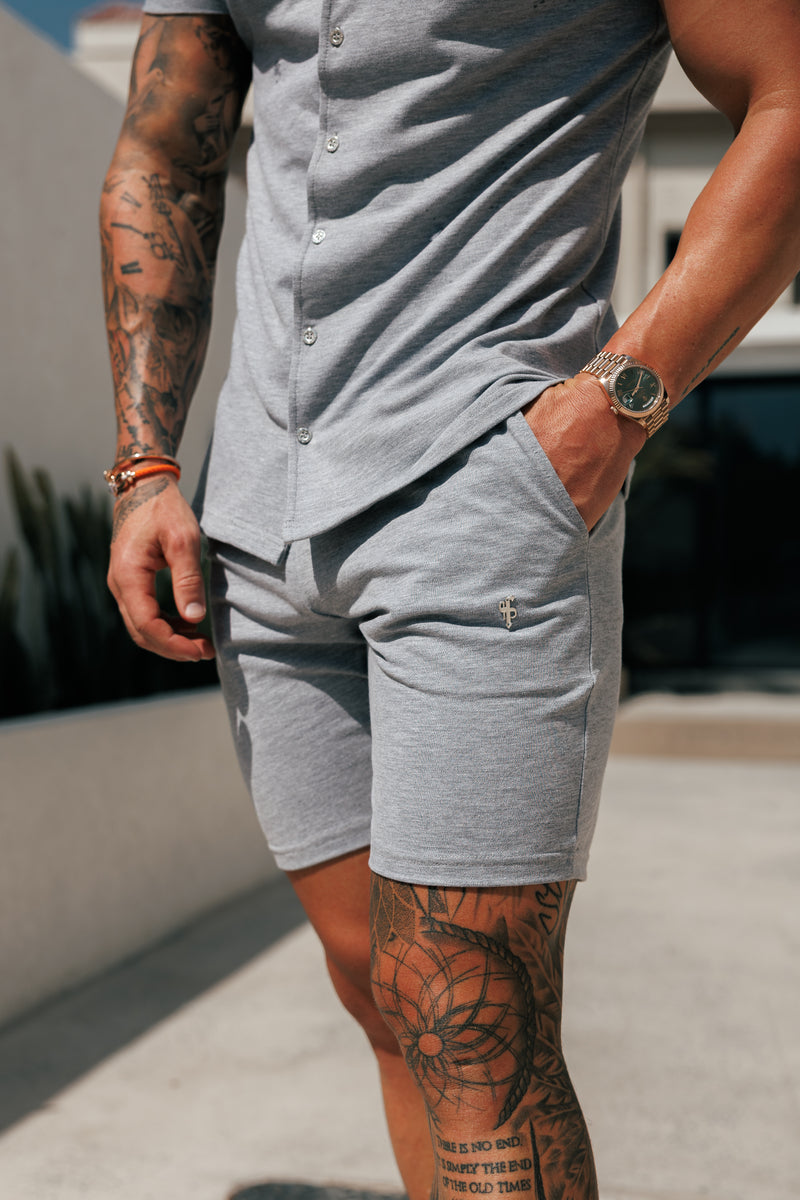 Father Sons Light Grey Pique Shorts - FSH1361 (PRE ORDER 16TH MAY)