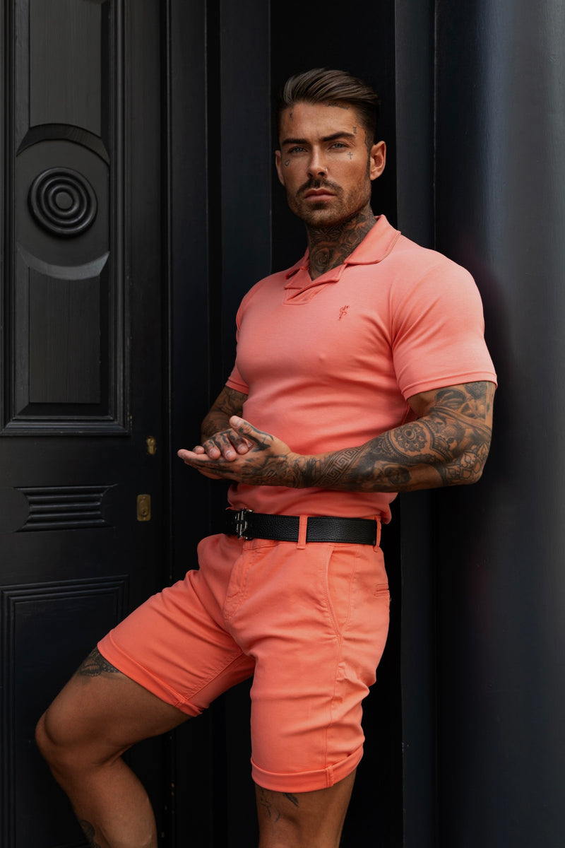 Father Sons Slim Fit Coral Chino Shorts - FSH988