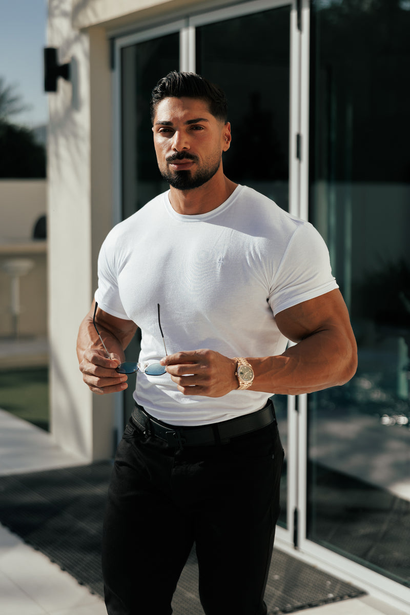 Father Sons White Bamboo Crew T Shirt - FSH576