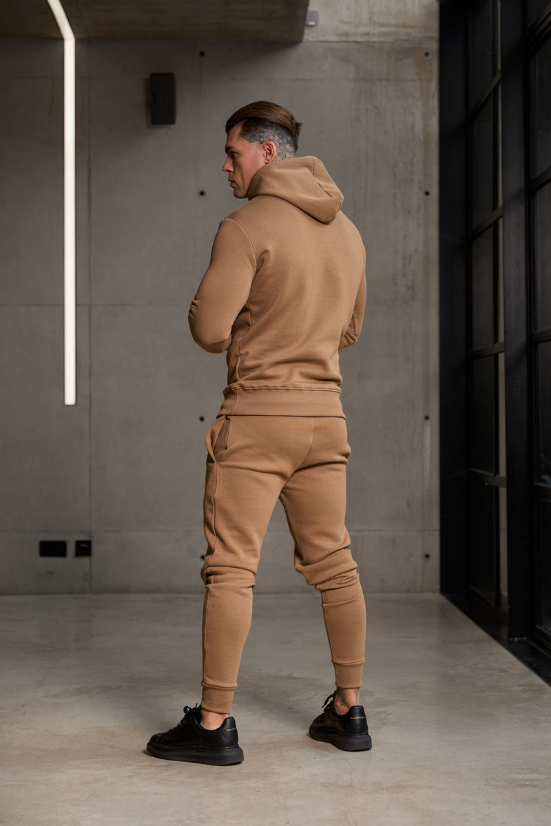 FS Plain Taupe Tracksuit Bottoms with FS Branding - FSH1197