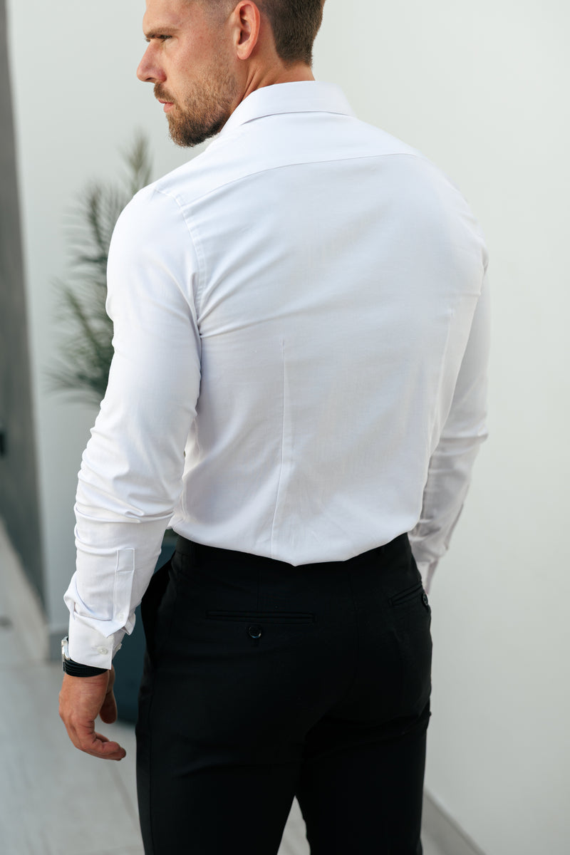 Father Sons Classic Stretch Oxford Long Sleeve White - FS1014