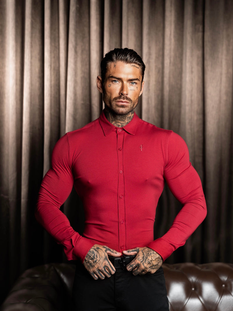 Father Sons Fitted Ox Blood Long Sleeve Jersey - FSD002