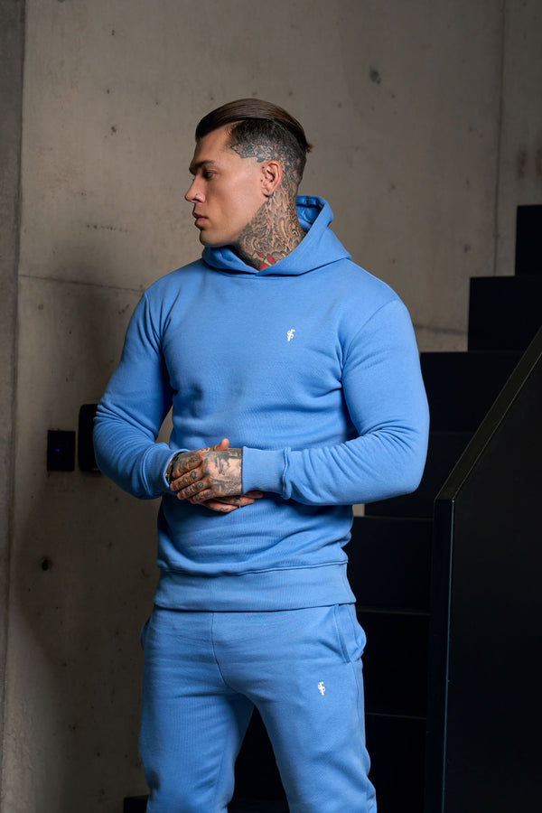 FS Plain Blue Hoodie With FS Branding - FSH1194