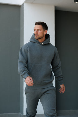 FS Charcoal Oversized Hoodie With Functional FS Stud - FSR007