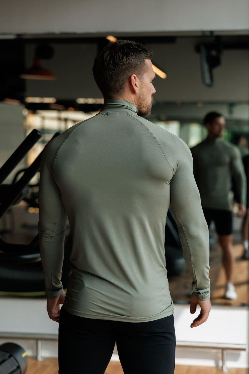 FS LS Olive Half Zip Gym Top - FSH1280