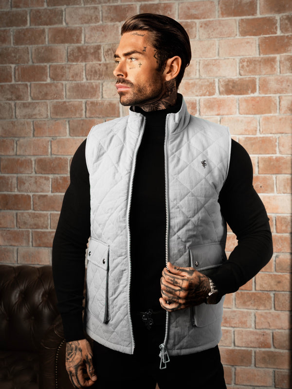 FS Grey Padded Gilet With Front Pockets  - FSN211