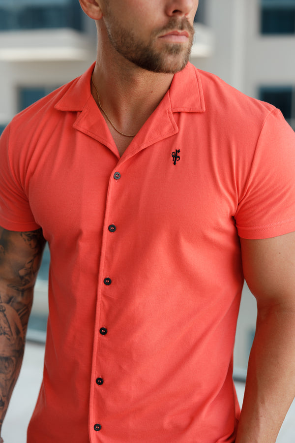 Father Sons Stretch Coral Pique Revere Shirt Short Sleeve - FSH1080