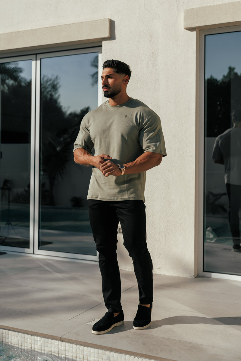 Father Sons Classic Olive / Gold Oversized Crew T Shirt - FSH1419