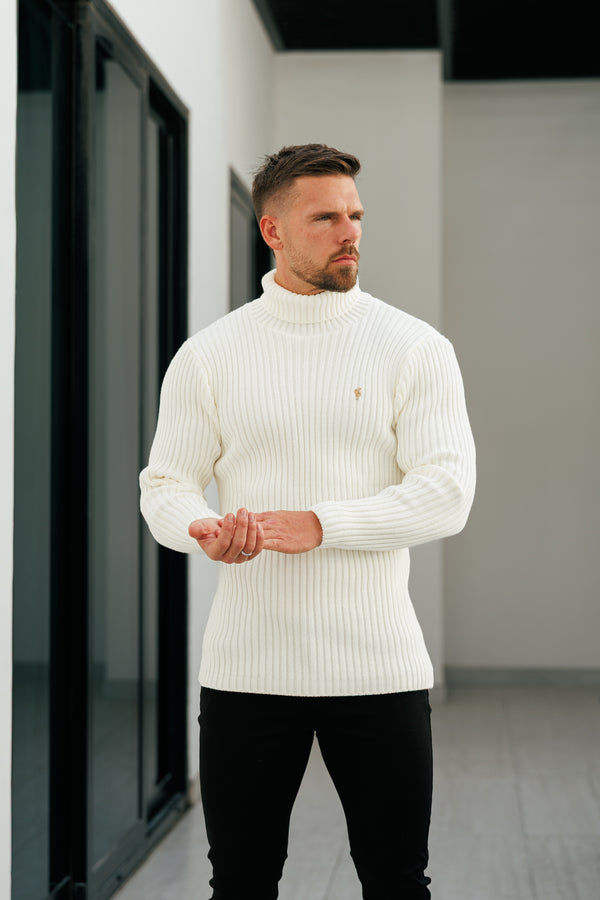 Father Sons Ribbed Knit Cream Roll Neck Jumper - FSJ114 (PRE ORDER 12TH NOVEMBER)