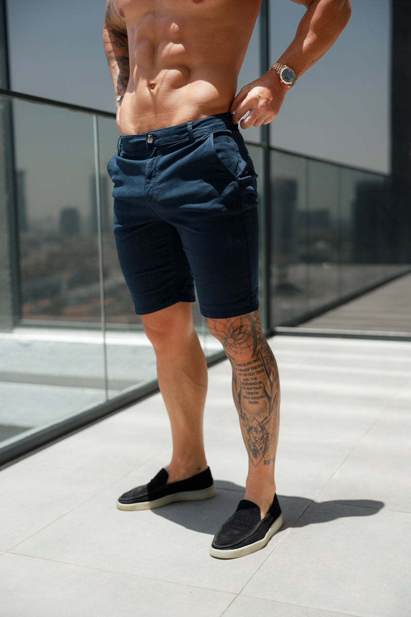 Father Sons Slim Fit Navy Chino Shorts - FSH148