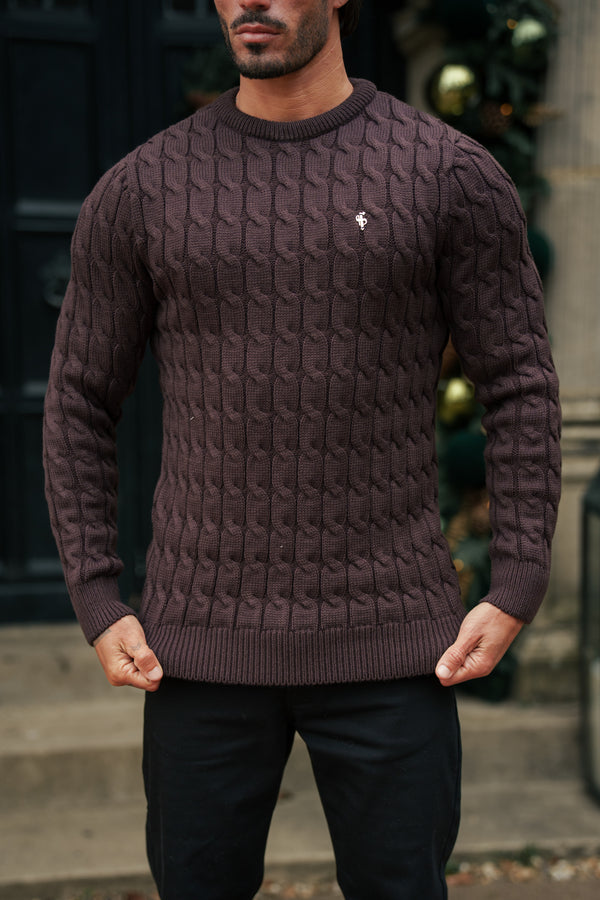 Father Sons Link Weave Knit Brown Crew Neck Jumper - FSJ141 (PRE ORDER 13TH DECEMBER)