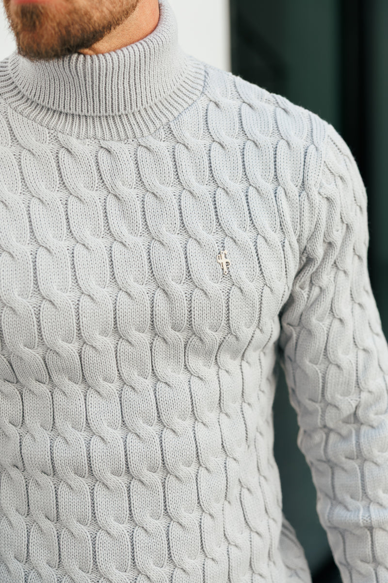 Father Sons Link Weave Knit Cop Grey Roll Neck Jumper - FSJ104 (PRE ORDER 12TH NOVEMBER)