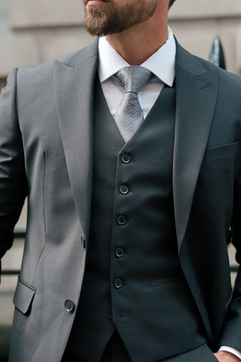 Father Sons Slim Formal Suit Jacket Charcoal - FSJKT014