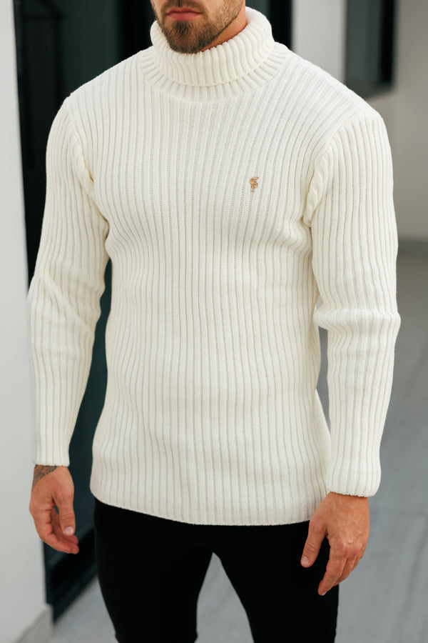 Father Sons Ribbed Knit Cream Roll Neck Jumper - FSJ114 (PRE ORDER 12TH NOVEMBER)