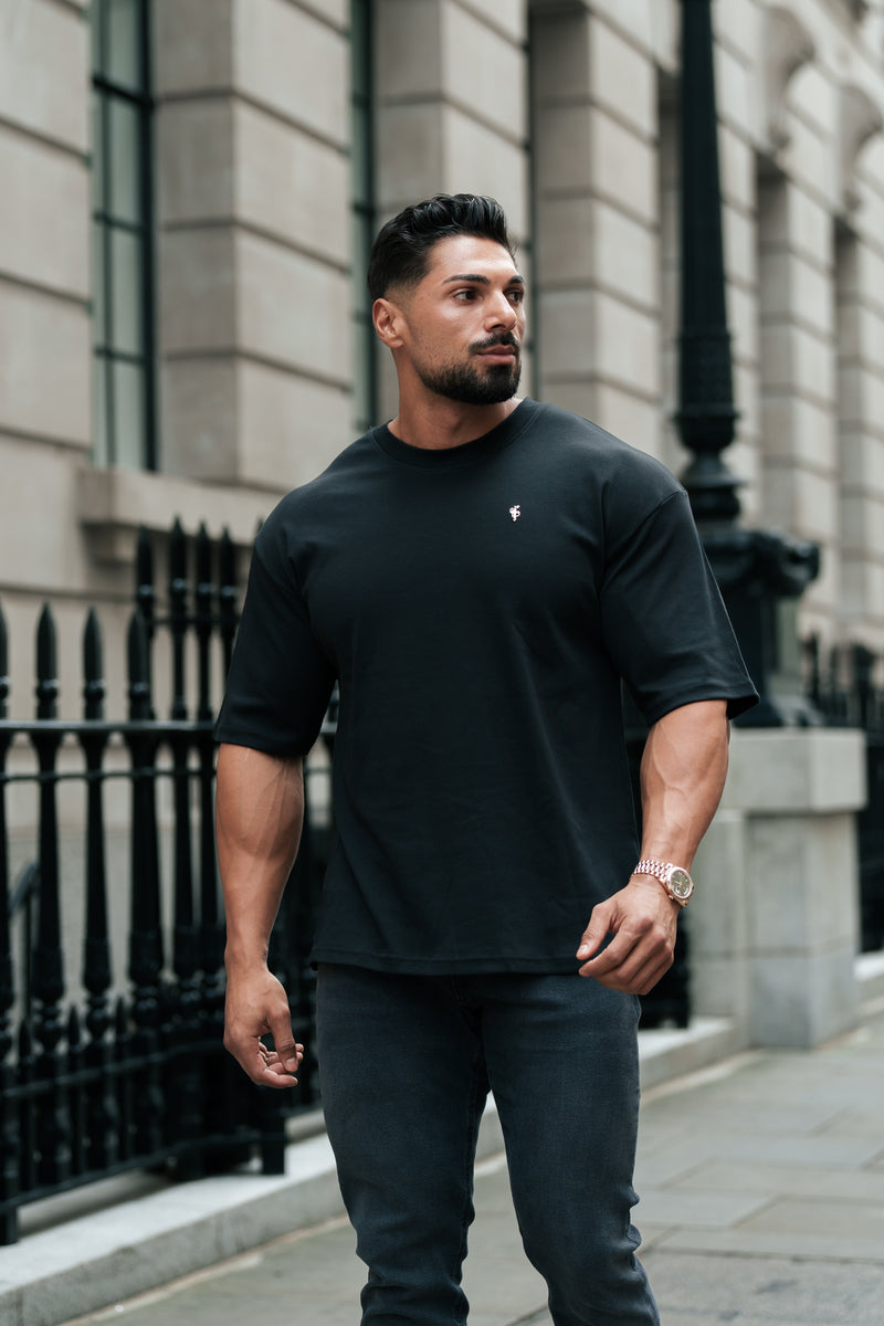 Father Sons Classic Black / Gold Oversized Crew T Shirt - FSH1373