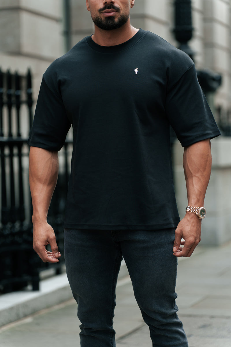 Father Sons Classic Black / Gold Oversized Crew T Shirt - FSH1373