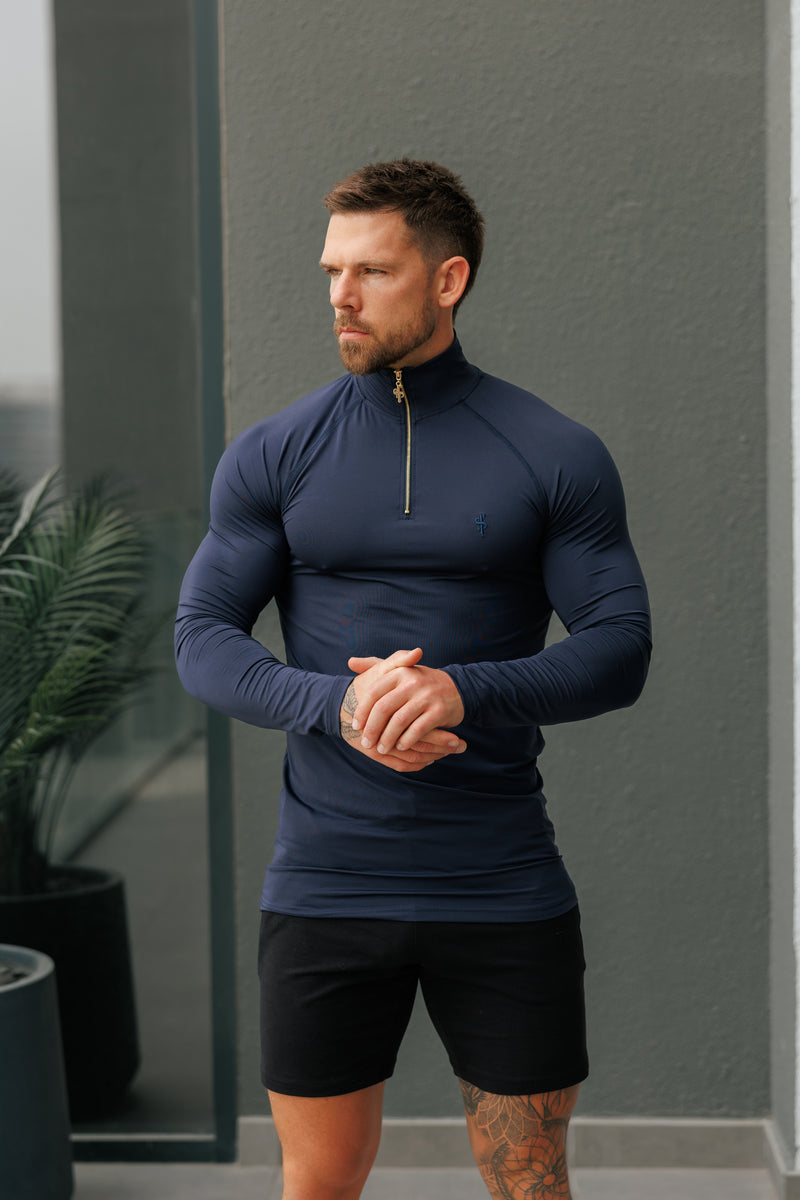 FS LS Navy Half Zip Gym Top - FSH1282