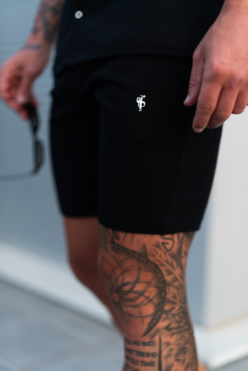 Father Sons Black Pique Shorts - FSH1359 (PRE ORDER 10TH AUGUST)