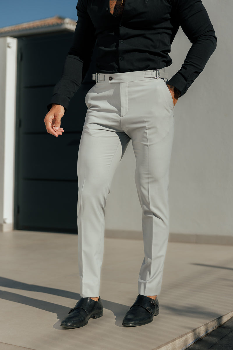 Father Sons Slim Formal Stone Stretch Trousers with Side Adjusters - FST028