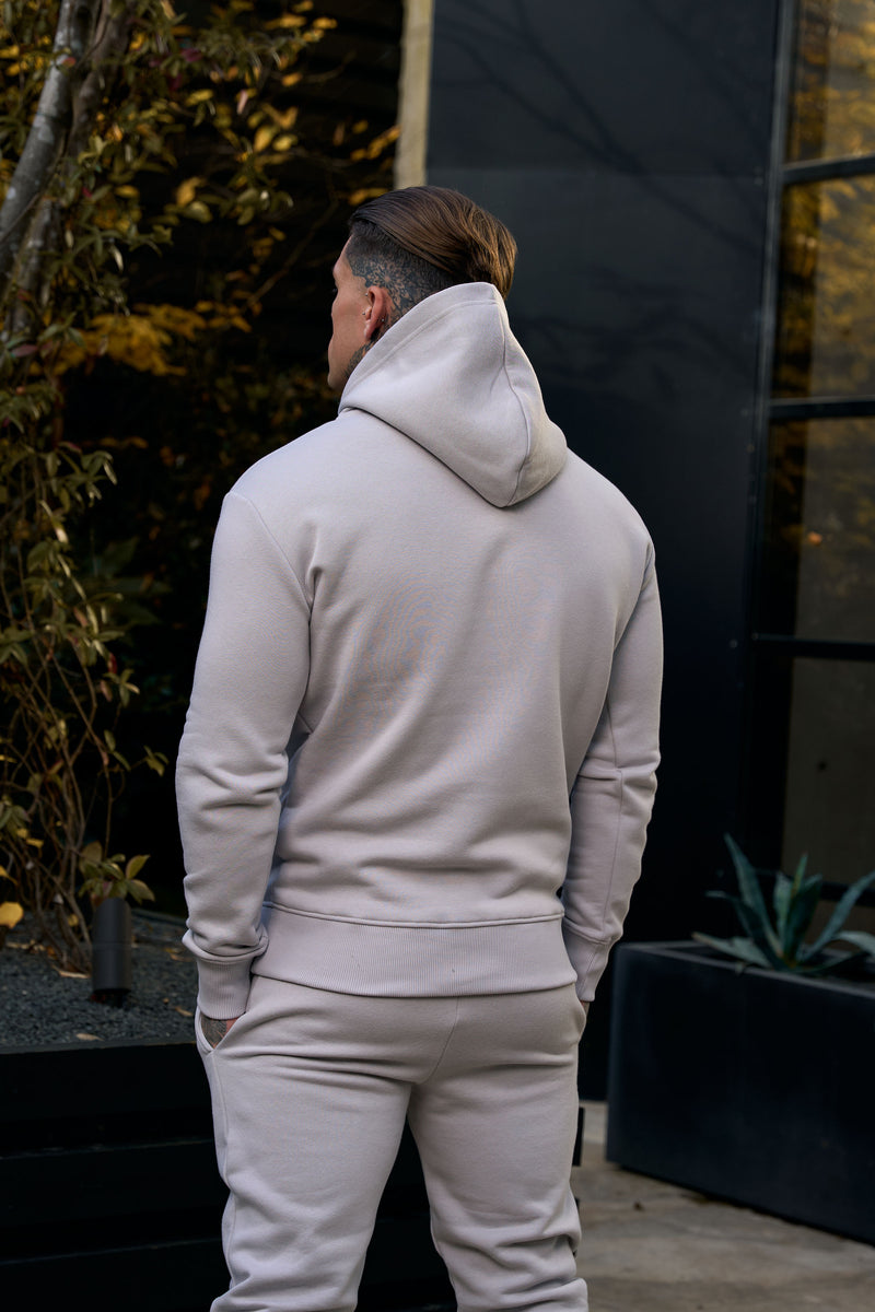 FS Plain Light Grey Hoodie With FS Branding - FSH1190