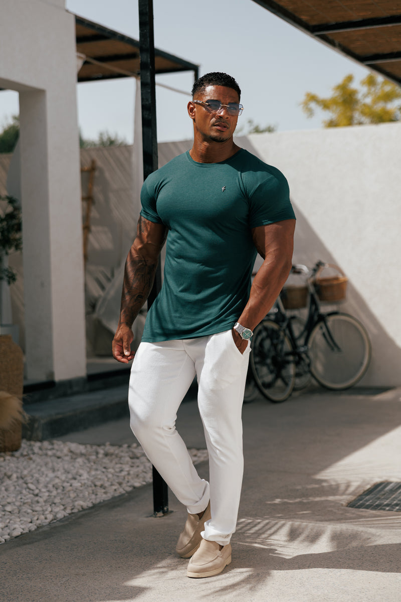 Father Sons Jersey Cord Relaxed White Trousers - FSR013