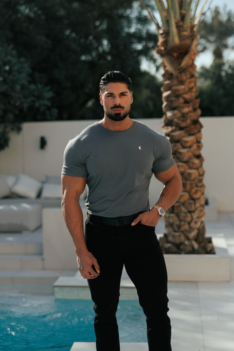 Father Sons Charcoal / Silver Bamboo Crew T Shirt - FSH1212