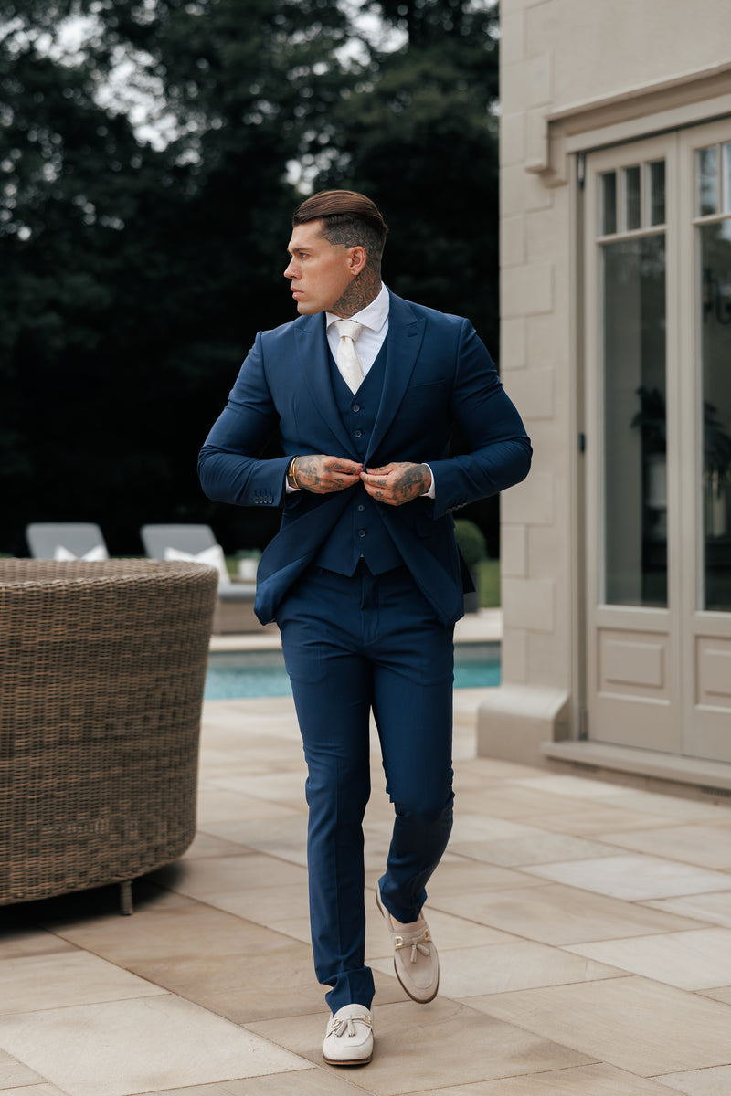 Father Sons Relaxed Formal Navy Stretch Trousers - FSTR022 RELAXED