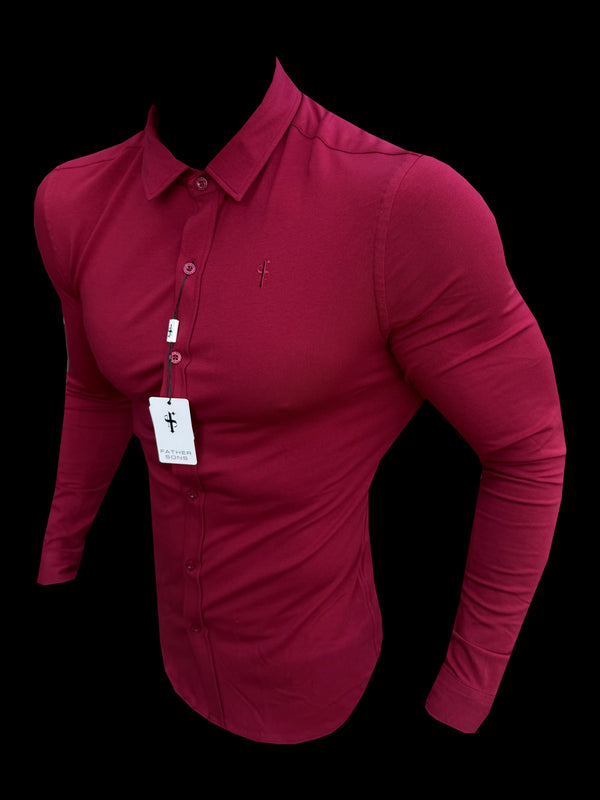 Father Sons Fitted Ox Blood Long Sleeve Jersey - FSD002