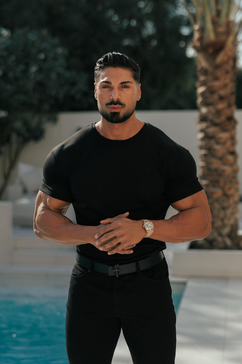 Father Sons Black Bamboo Crew T Shirt - FSH577