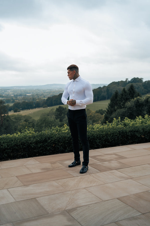 Father Sons Relaxed Formal Black Stretch Trousers - FSTR020 RELAXED