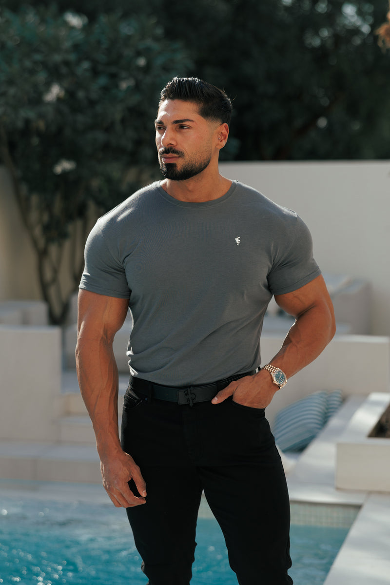 Father Sons Charcoal / Silver Bamboo Crew T Shirt - FSH1212