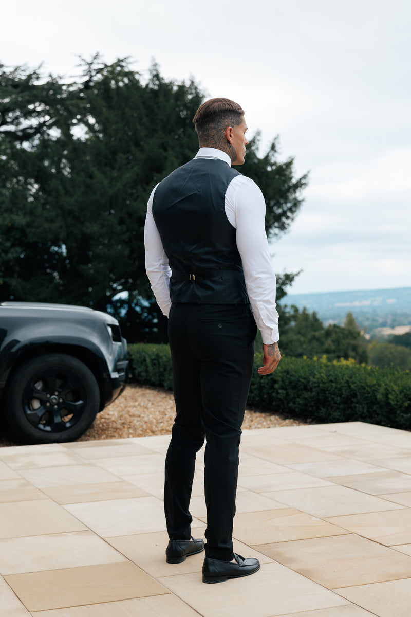 Father Sons Slim Formal Waistcoat Black - FSW010