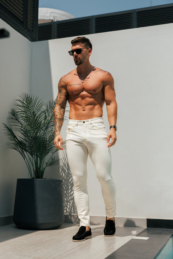 Father Sons Ultra Stretch Cream Relaxed Jeans - FSJEAN009