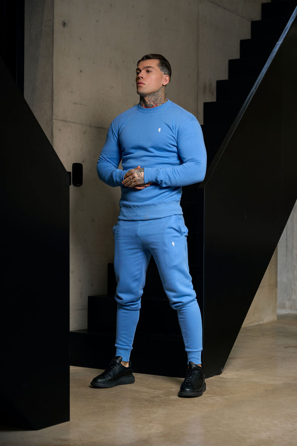 FS Plain Blue Tracksuit Bottoms with FS Branding - FSH1200