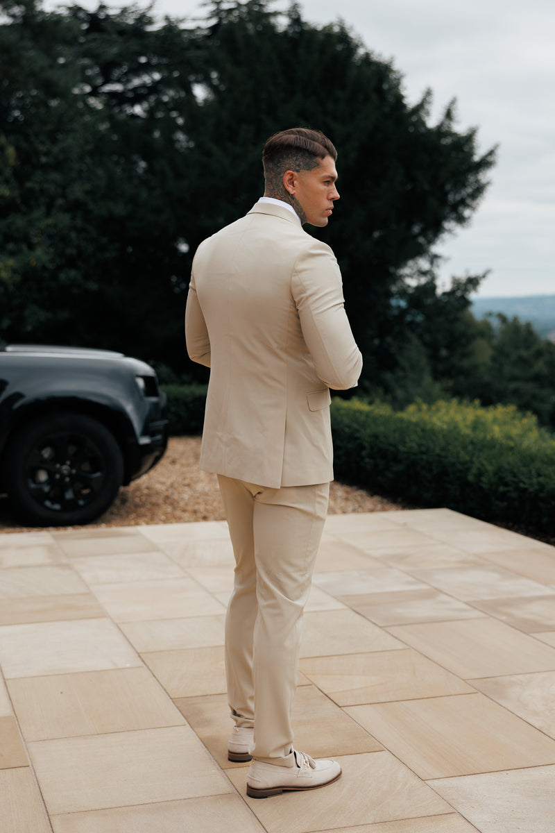 Father Sons Slim Formal Suit Jacket Beige - FSJKT012
