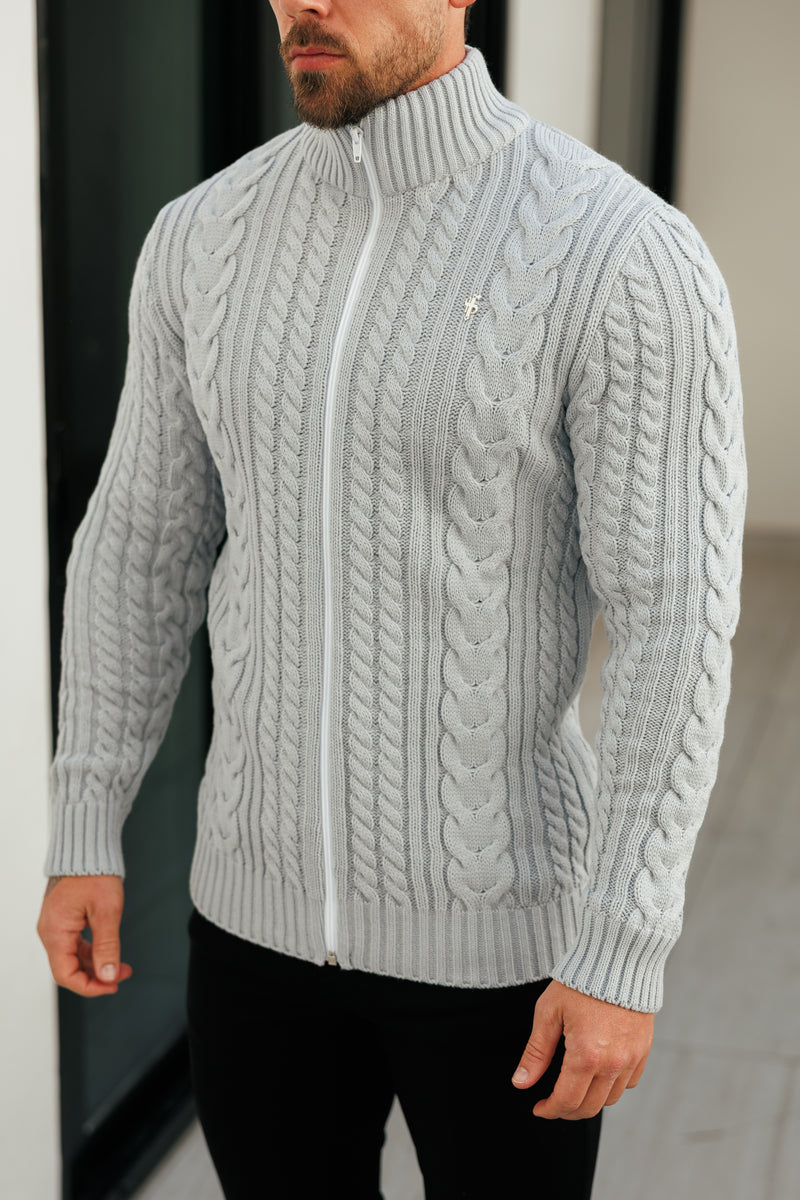 Father Sons Funnel Neck Full Zip Cardigan Cop Grey -  FSJ149 (PRE ORDER 21ST DECEMBER)