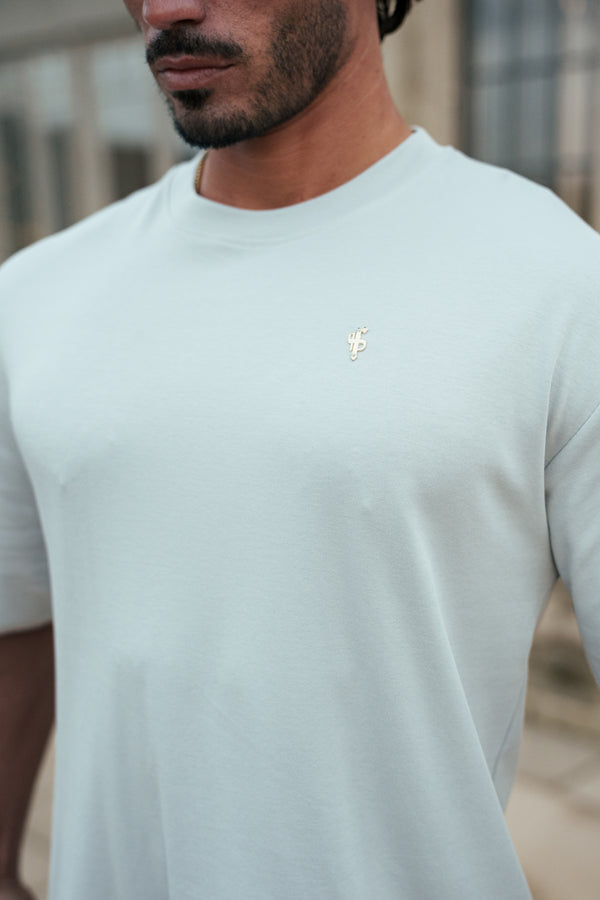 Father Sons Classic Light Grey / Silver Oversized Crew T Shirt - FSH1421