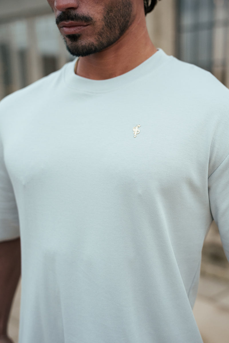 Father Sons Classic Light Grey / Silver Oversized Crew T Shirt - FSH1421