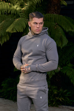 FS Plain Charcoal Hoodie With FS Branding - FSH1193