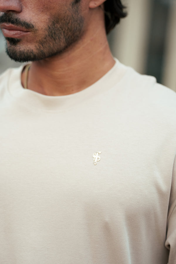 Father Sons Classic Beige / Gold Oversized Crew T Shirt - FSH1420