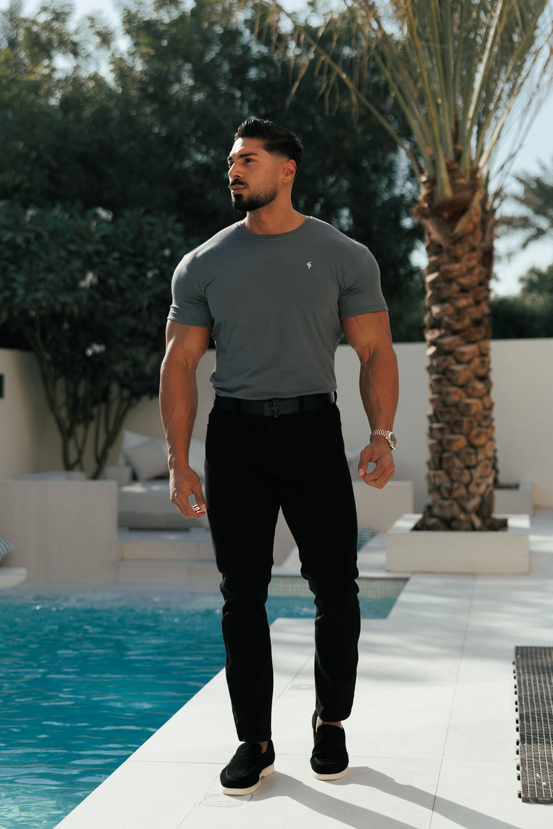 Father Sons Charcoal / Silver Bamboo Crew T Shirt - FSH1212