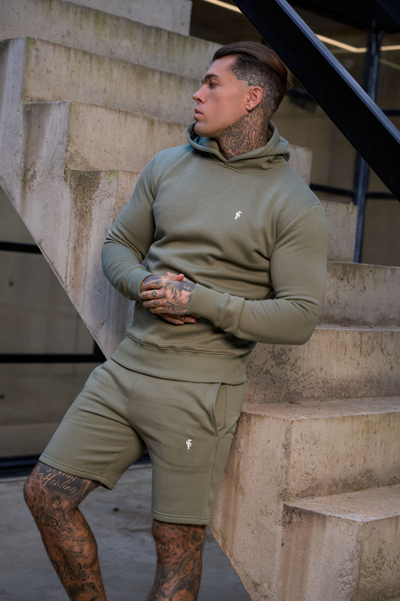 FS Plain Olive Hoodie With FS Branding - FSH1192