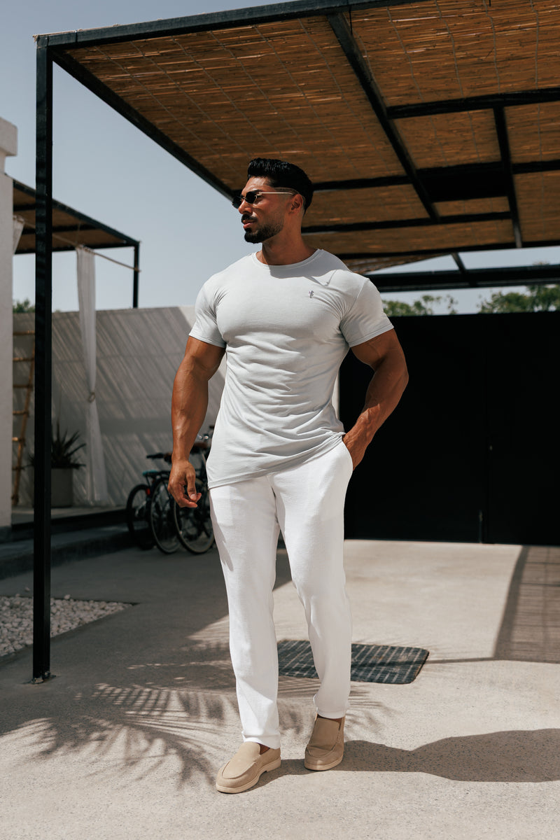 Father Sons Jersey Cord Relaxed White Trousers - FSR013