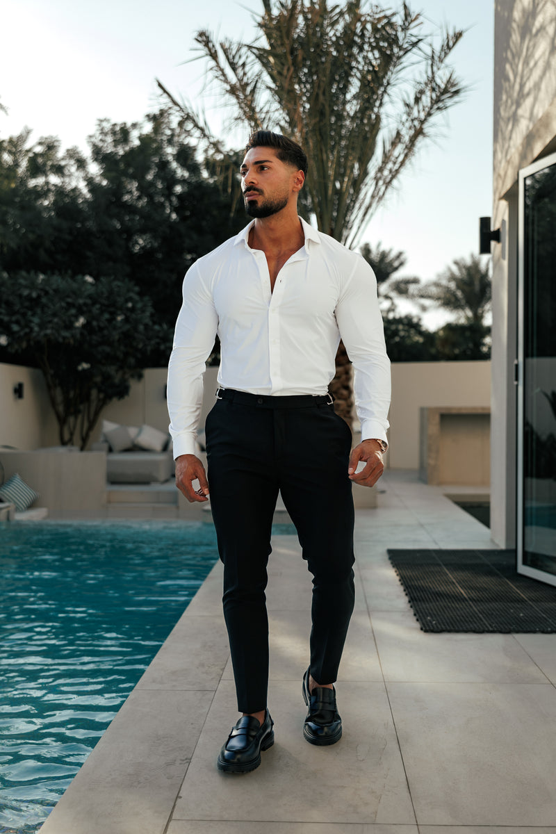 Father Sons Ultra Stretch Compression Shirt Long Sleeve White - FS1233