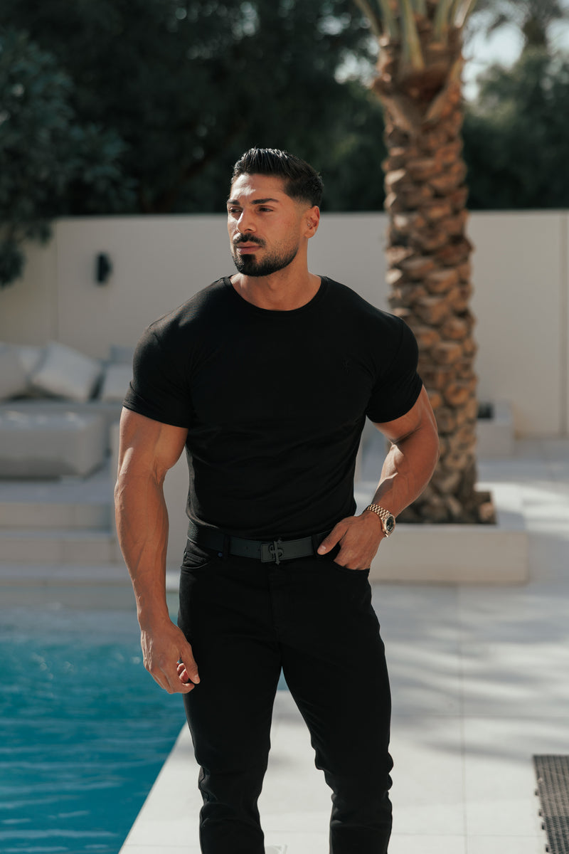 Father Sons Black Bamboo Crew T Shirt - FSH577