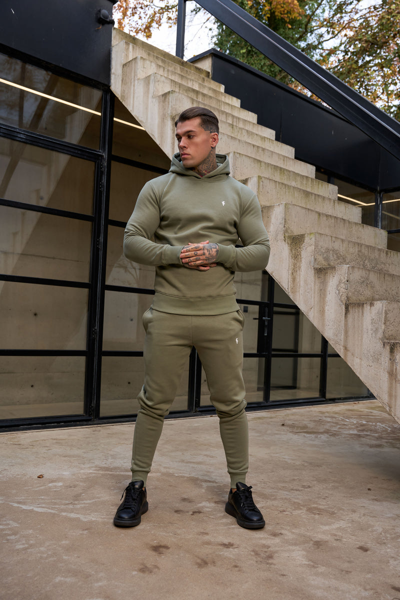 FS Plain Olive Hoodie With FS Branding - FSH1192