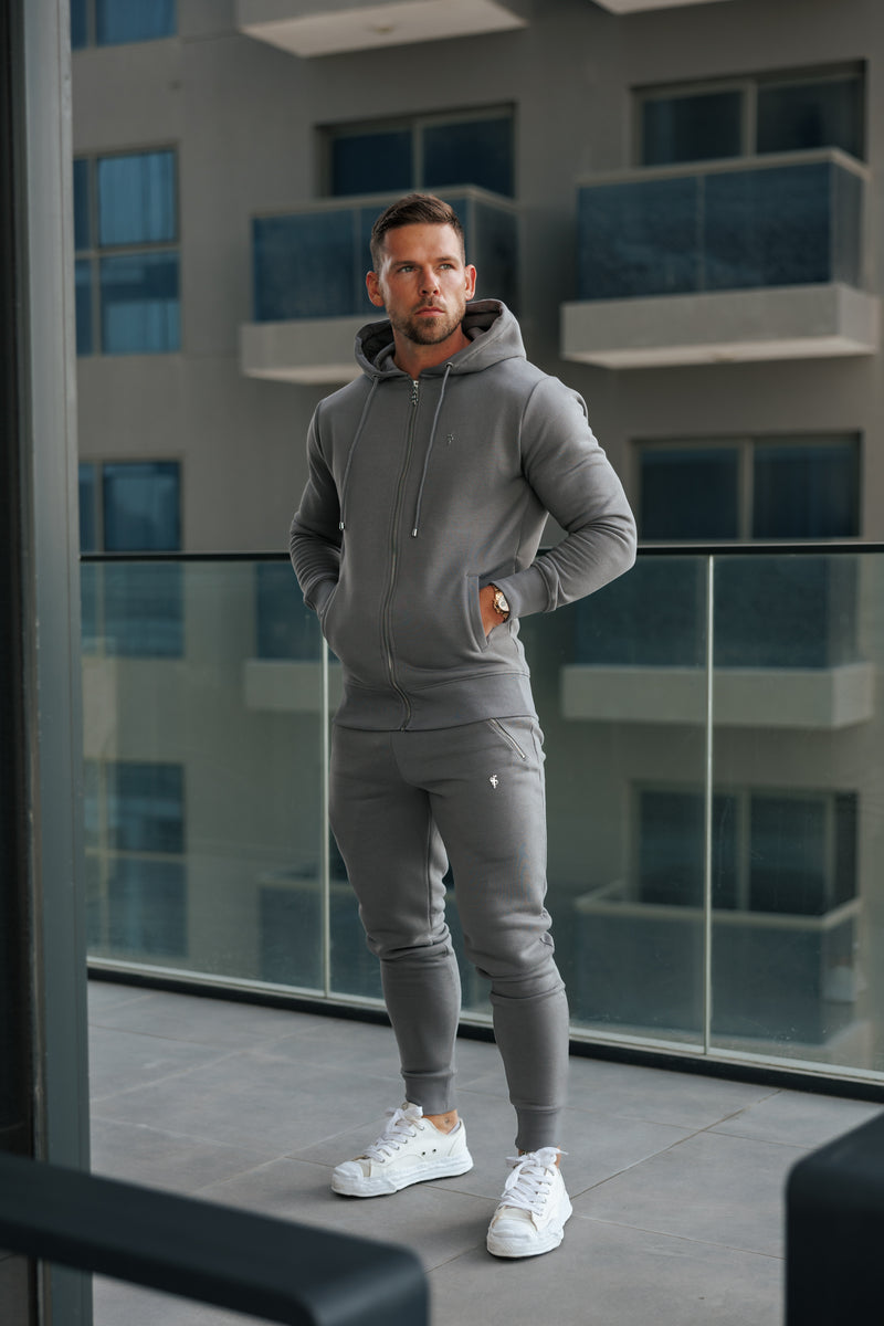 FS Charcoal / Silver Full Zip Hoodie with Pockets - FSH1251