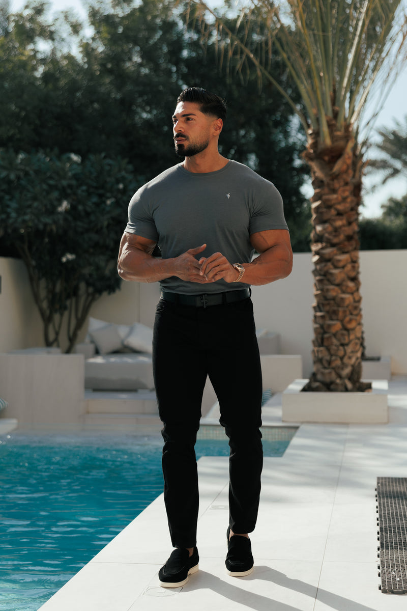 Father Sons Charcoal / Silver Bamboo Crew T Shirt - FSH1212